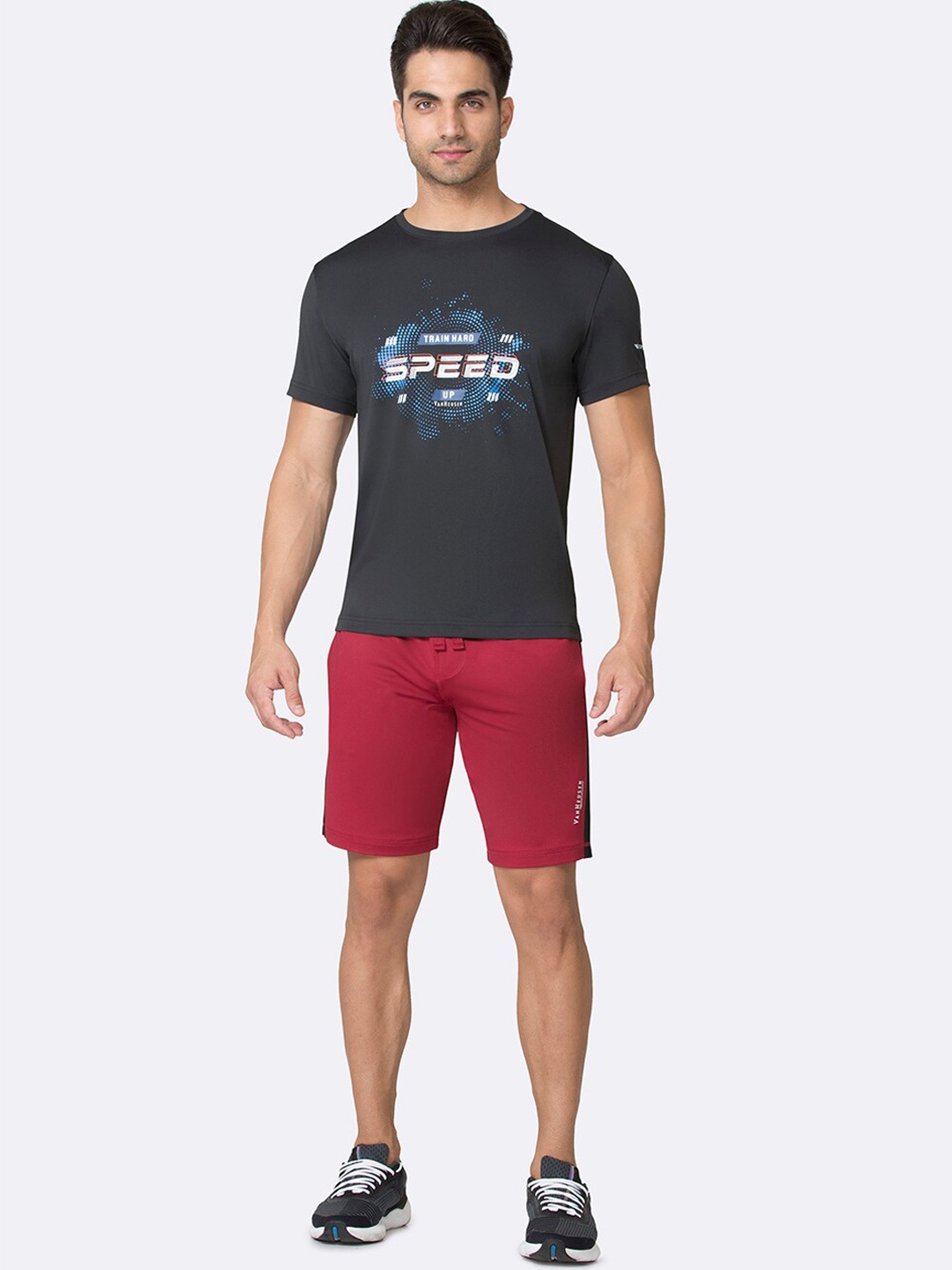 

Van Heusen Men Performance Swift Dry High Stretch Knit Shorts, Red