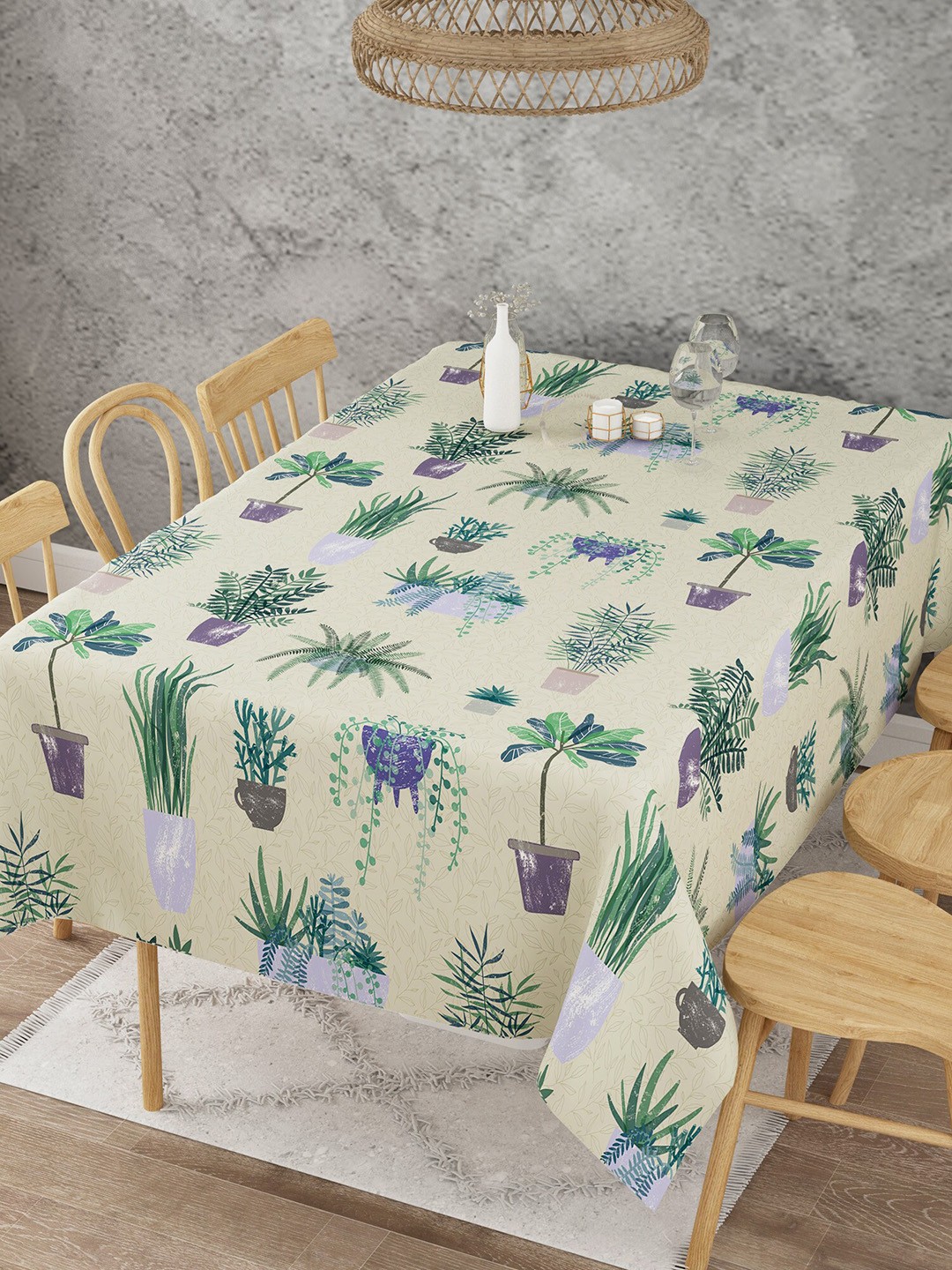

EverHome Yellow & Green Printed Cotton 6 Seater Table Cover