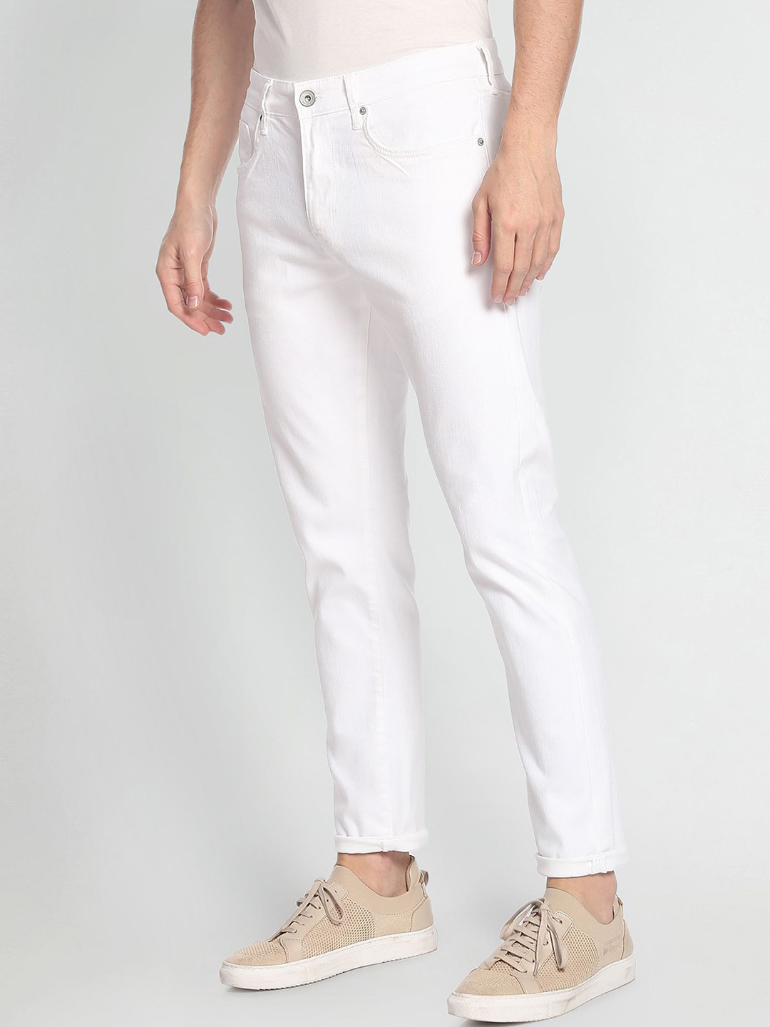 

Flying Machine Men Slim Fit Jeans, White