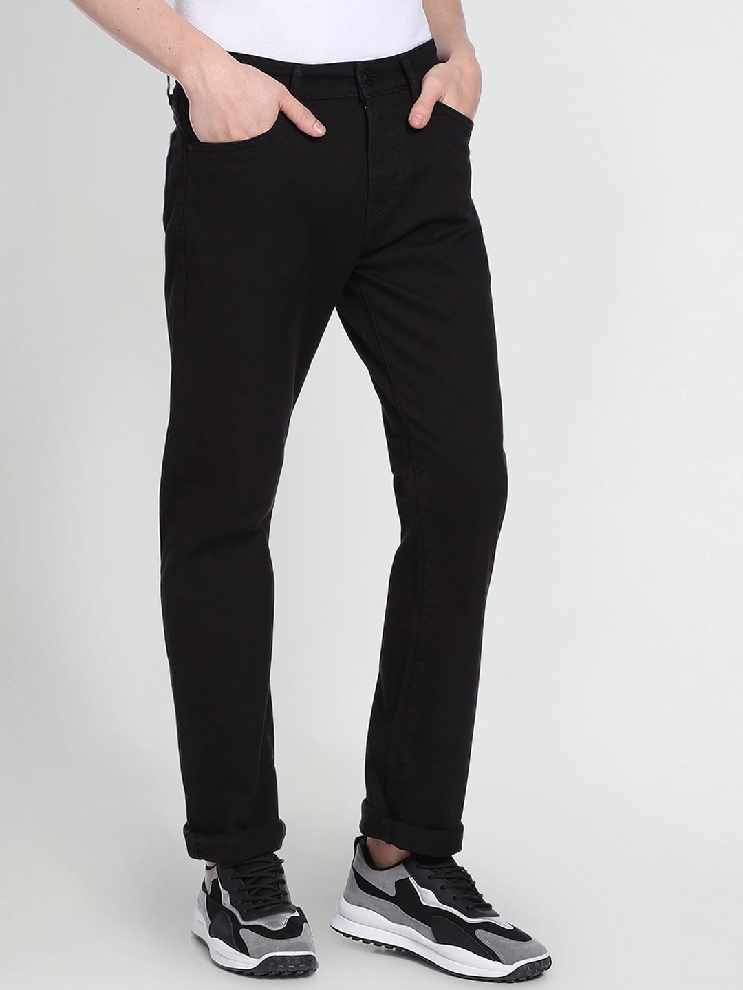 

Flying Machine F-Jango Relaxed Straight Fit Classic Vintage Jeans, Black