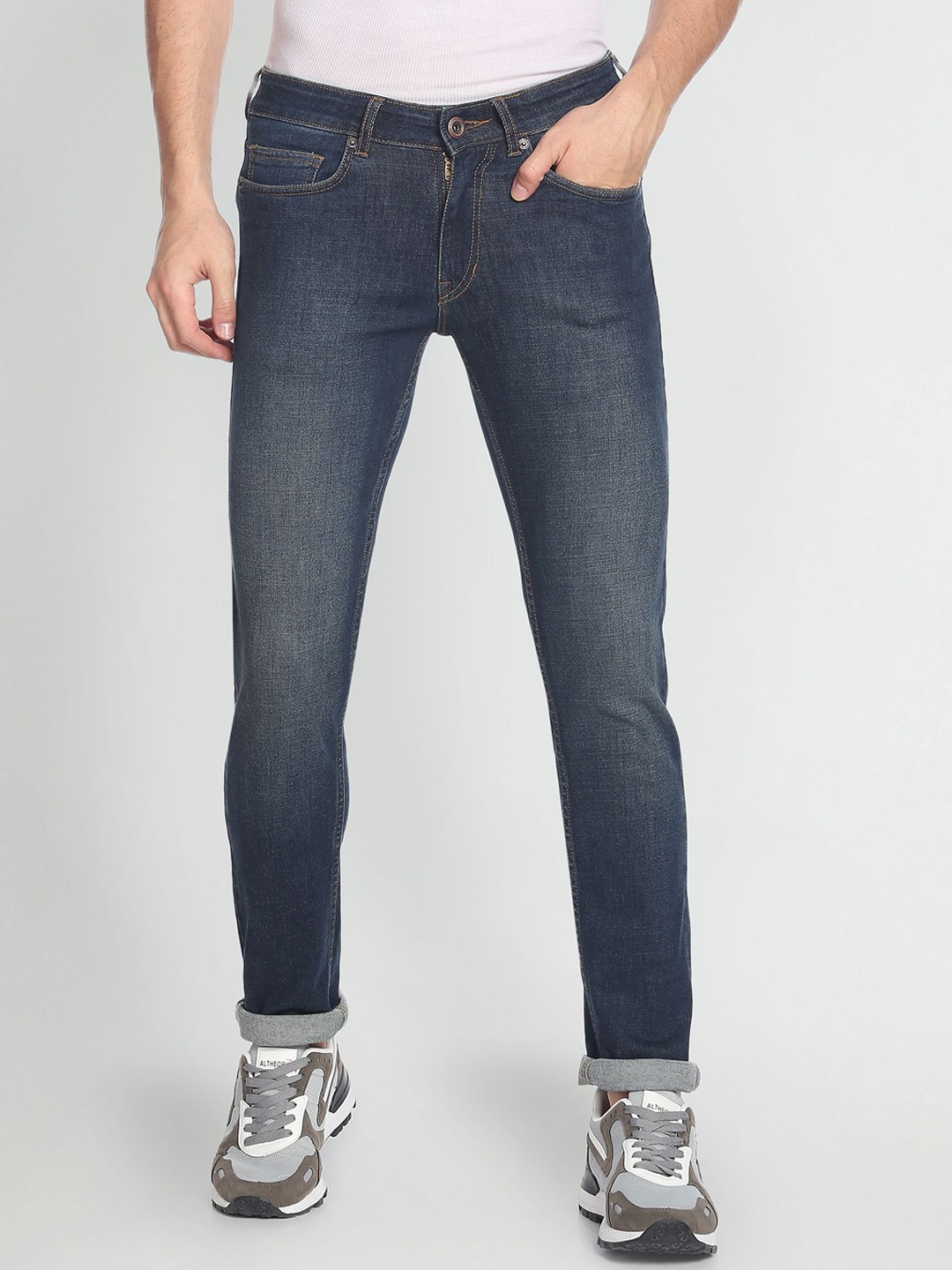 

Flying Machine Stone Wash Jackson Super Skinny Fit Jeans, Blue