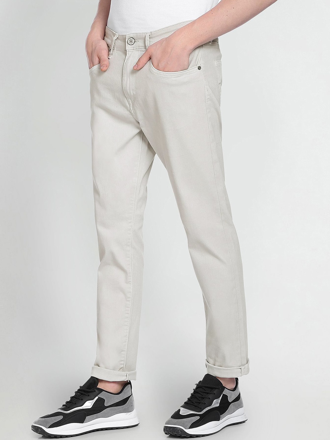 

Flying Machine Clean Look Slim Tapered Fit Coloured Jeans, Grey
