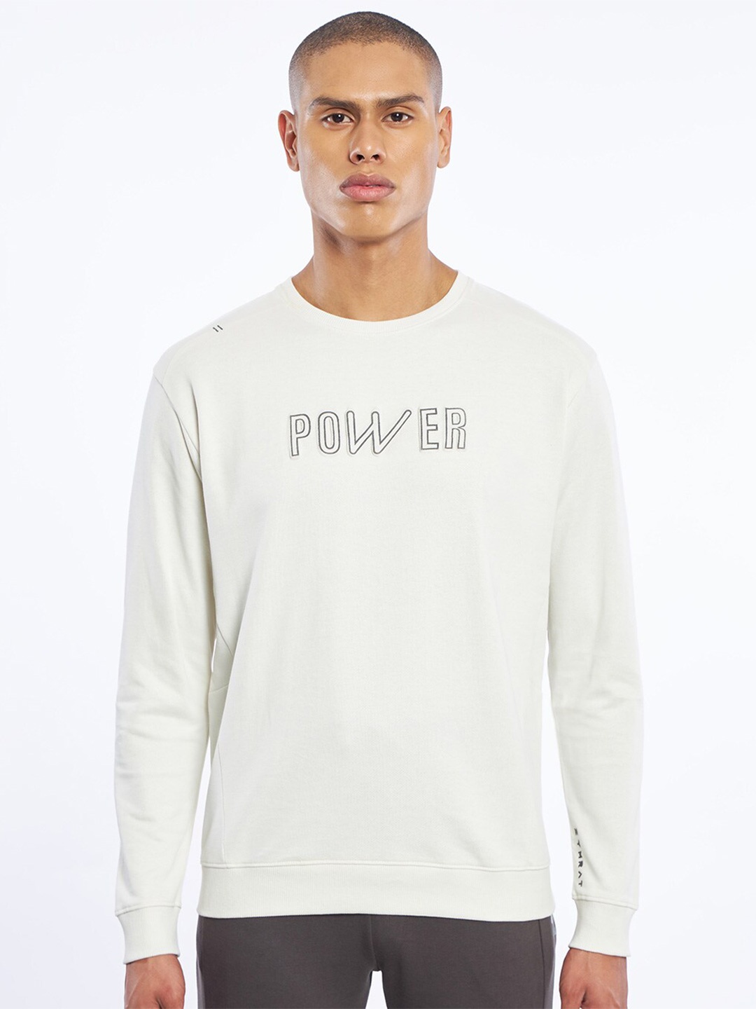 

Zymrat Men Printed Sweatshirt, Cream