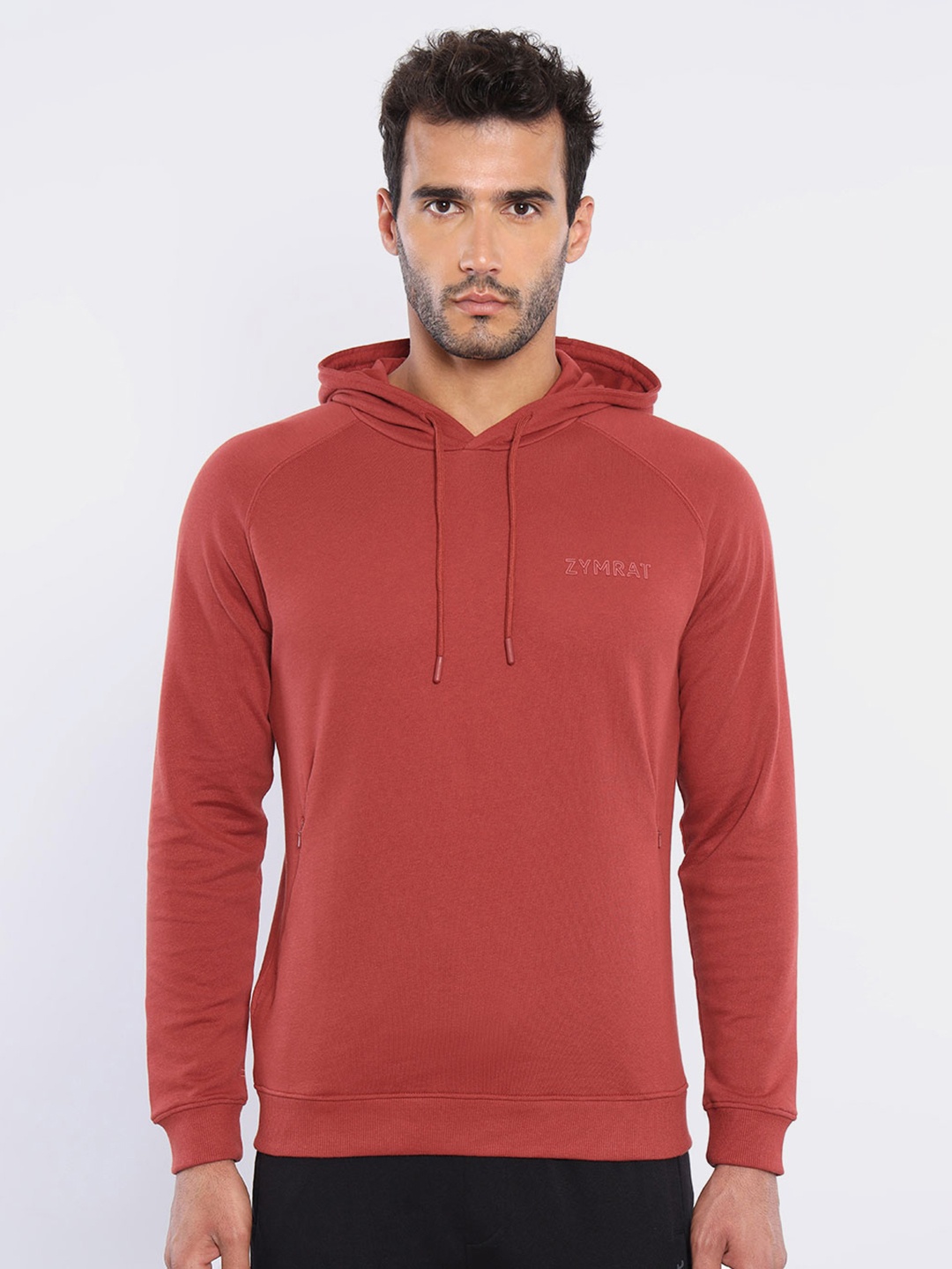 

Zymrat Men Hooded Cotton Sweatshirt, Red