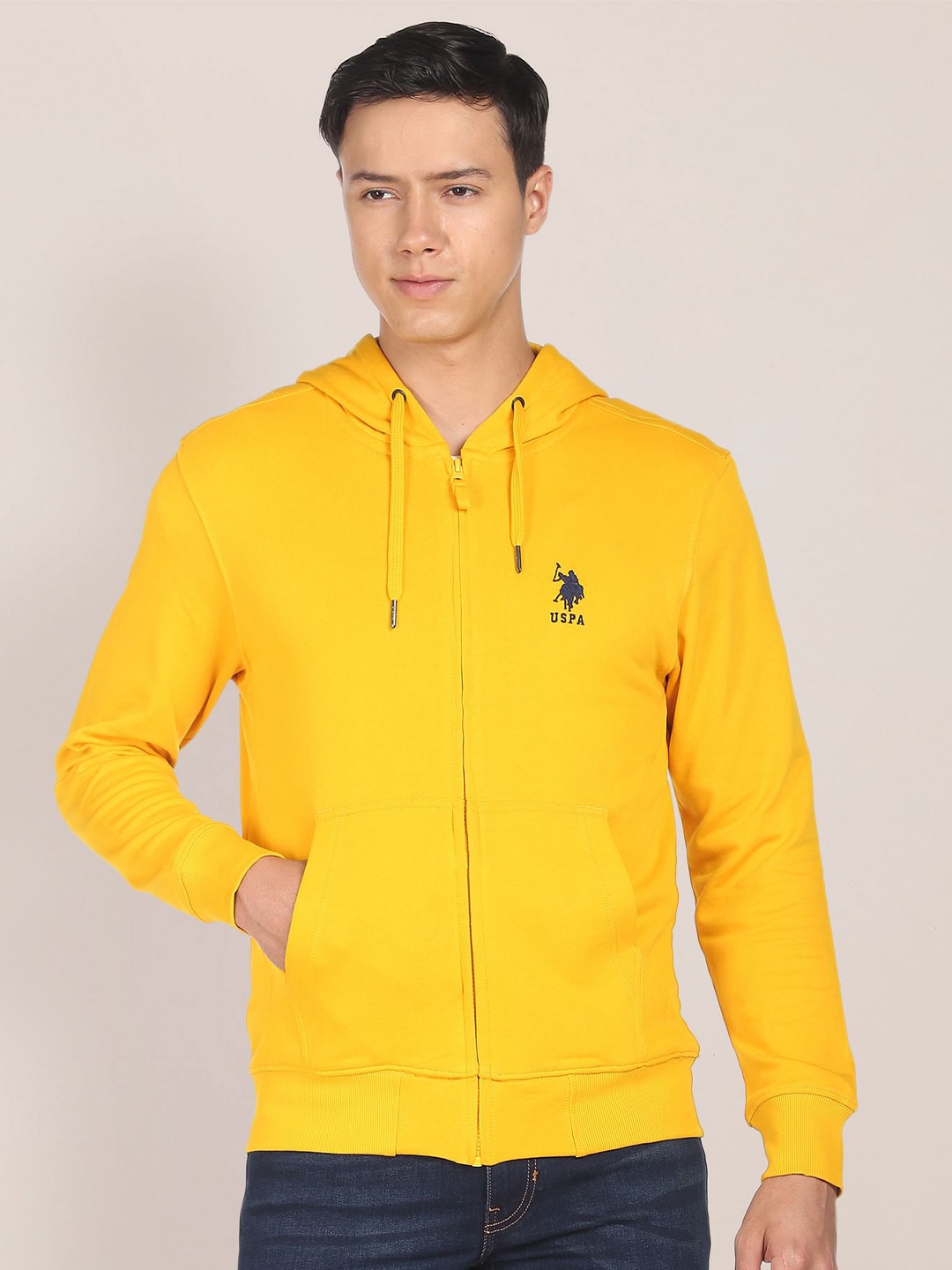 

U.S. Polo Assn. Men Hooded Cotton Sweatshirt, Yellow