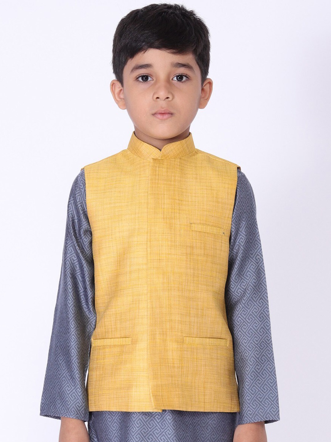 

TABARD Boys Woven Nehru Jacket, Yellow