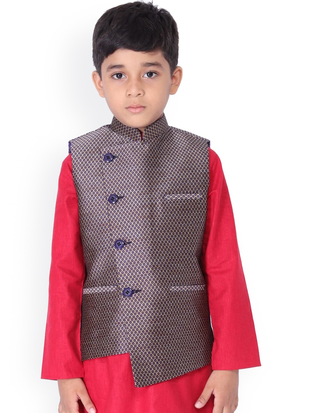 

TABARD Boys Woven Nehru Jacket, Grey