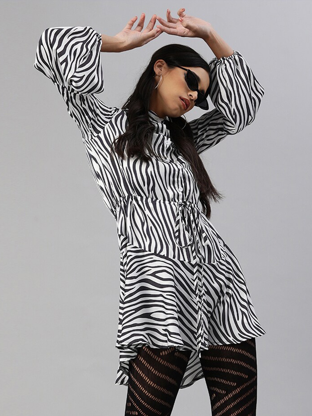 

iki chic Animal A-Line Dress, White