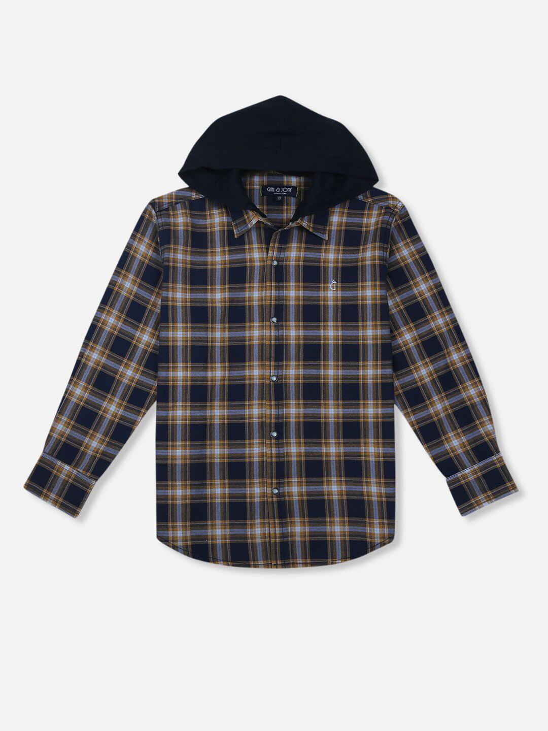 

Gini and Jony Boys Tartan Checks Casual Cotton Shirt, Yellow