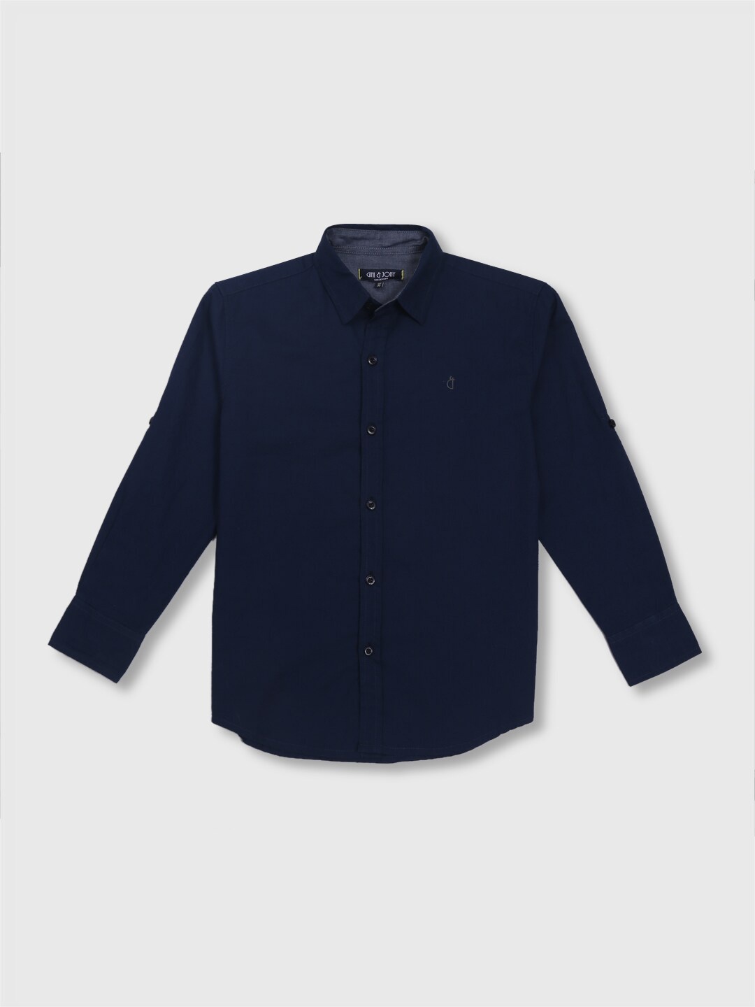 

Gini and Jony Boys Roll-Up Sleeves Casual Cotton Shirt, Navy blue