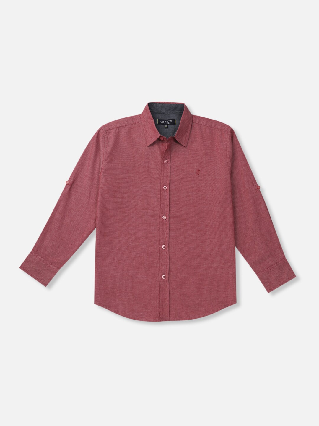 

Gini and Jony Boys Printed Cotton Casual Shirt, Pink