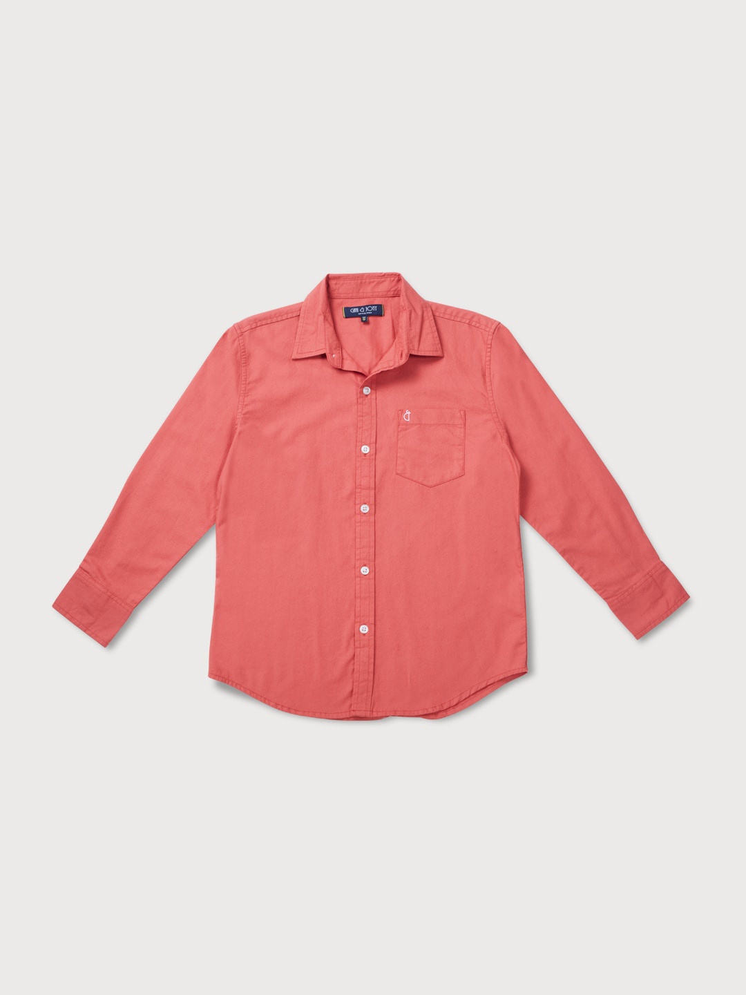 

Gini and Jony Boys Casual Cotton Shirt, Coral