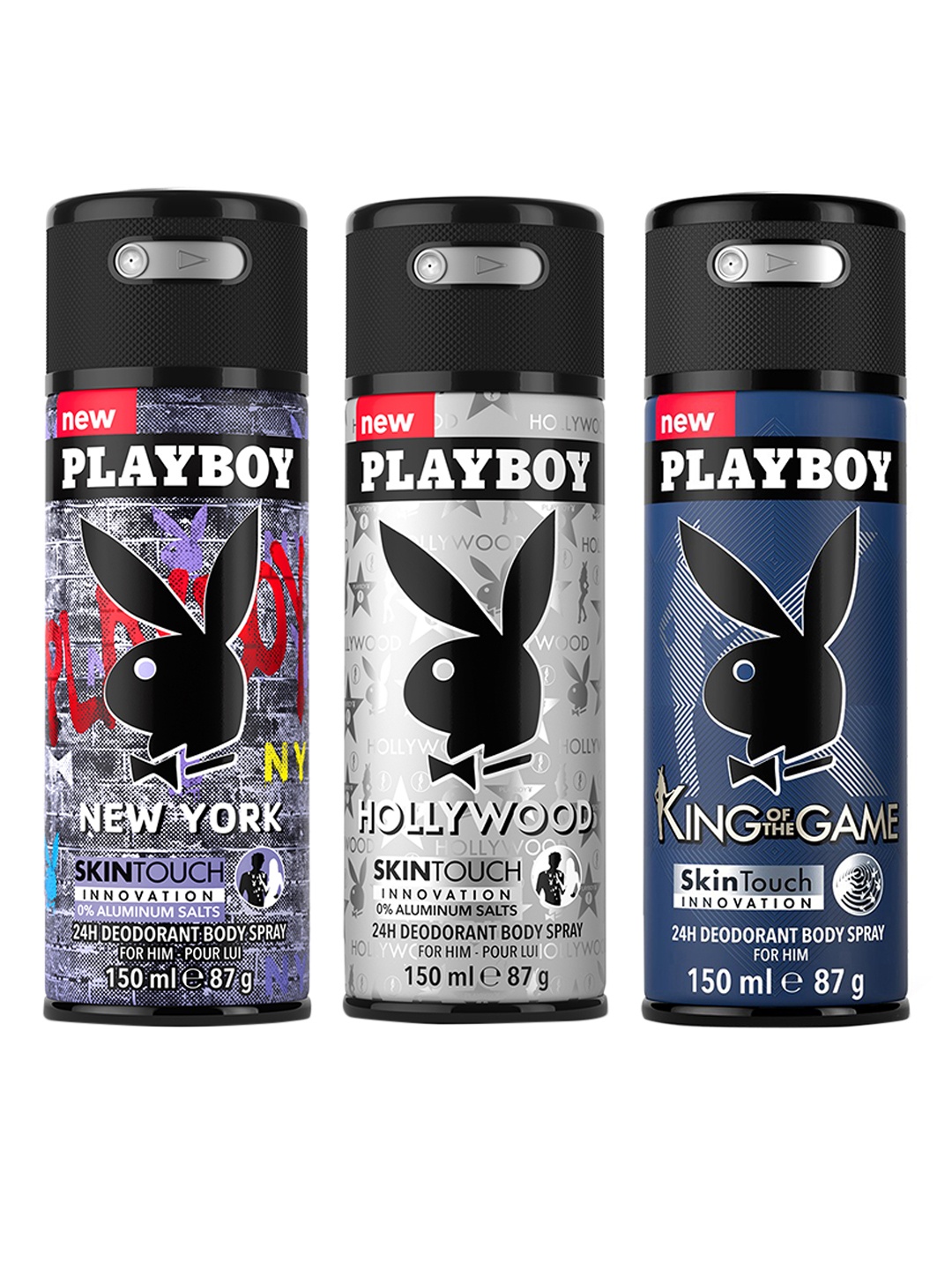 

Playboy Men King + New York + Hollywood Deodorant 450 ml, Yellow