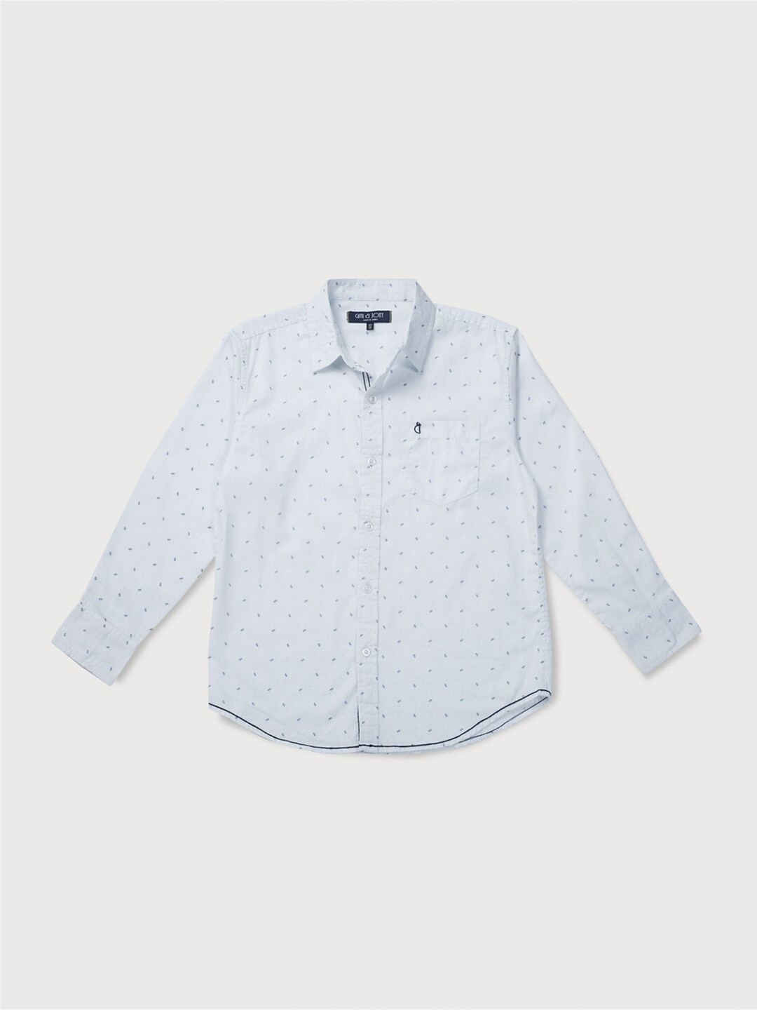 

Gini and Jony Infants Boys Printed Casual Cotton Shirt, Blue