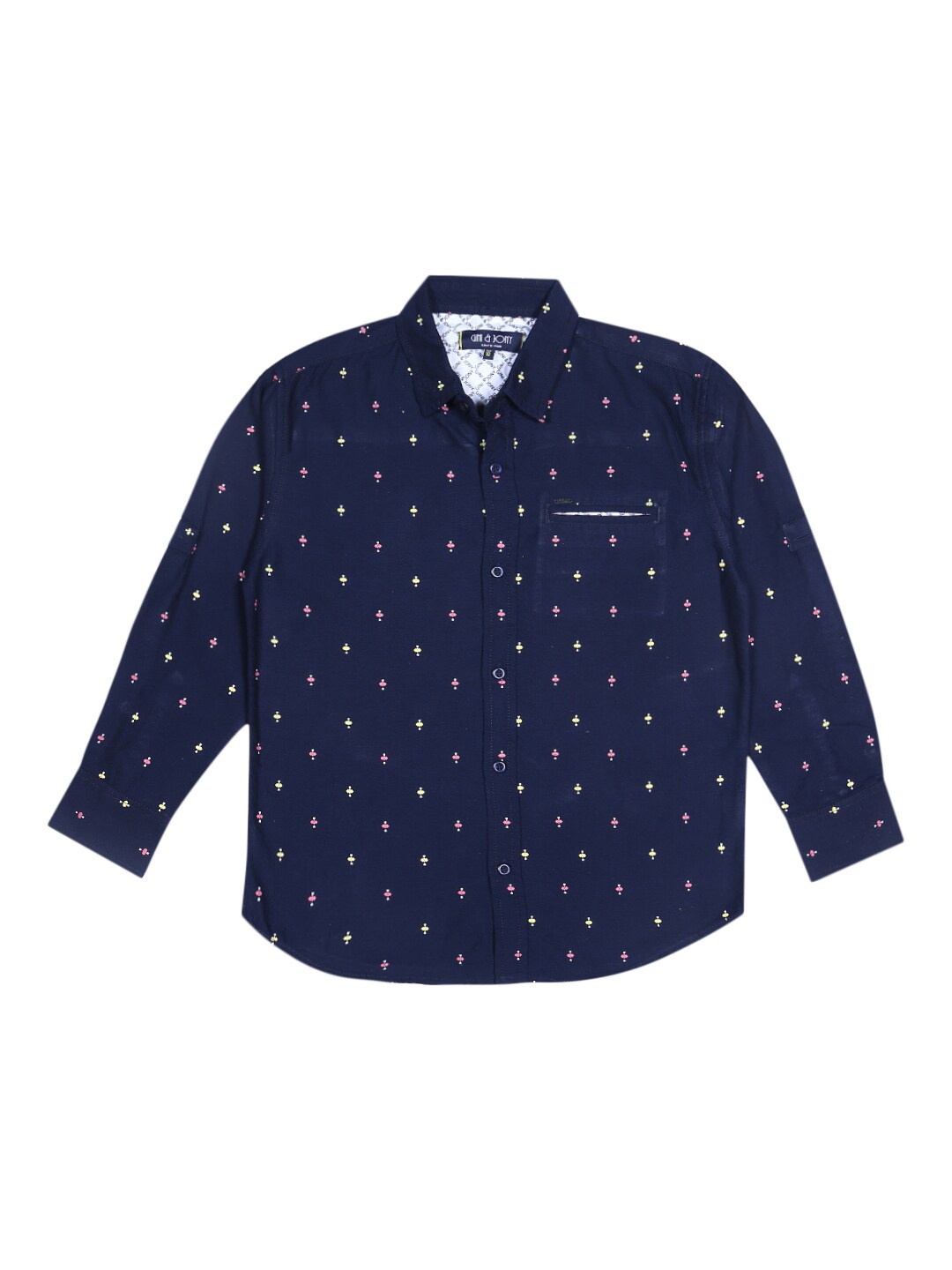 

Gini and Jony Boys Micro Ditsy Printed Cotton Casual Shirt, Navy blue