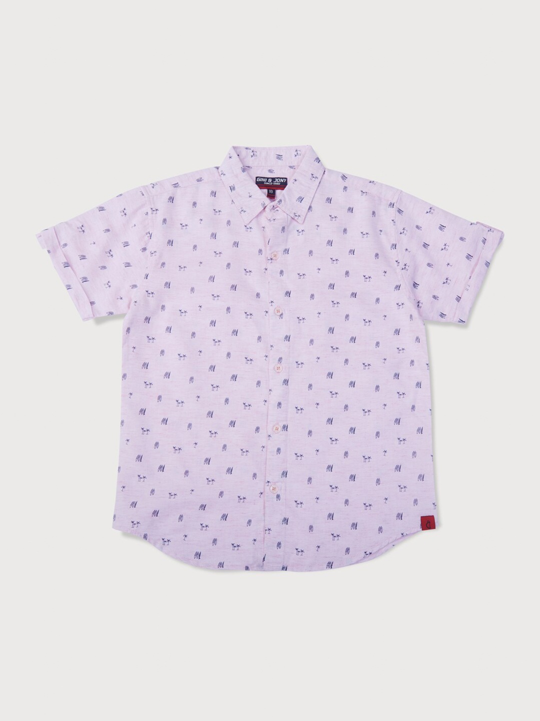 

Gini and Jony Boys Printed Casual Cotton Shirt, Lavender