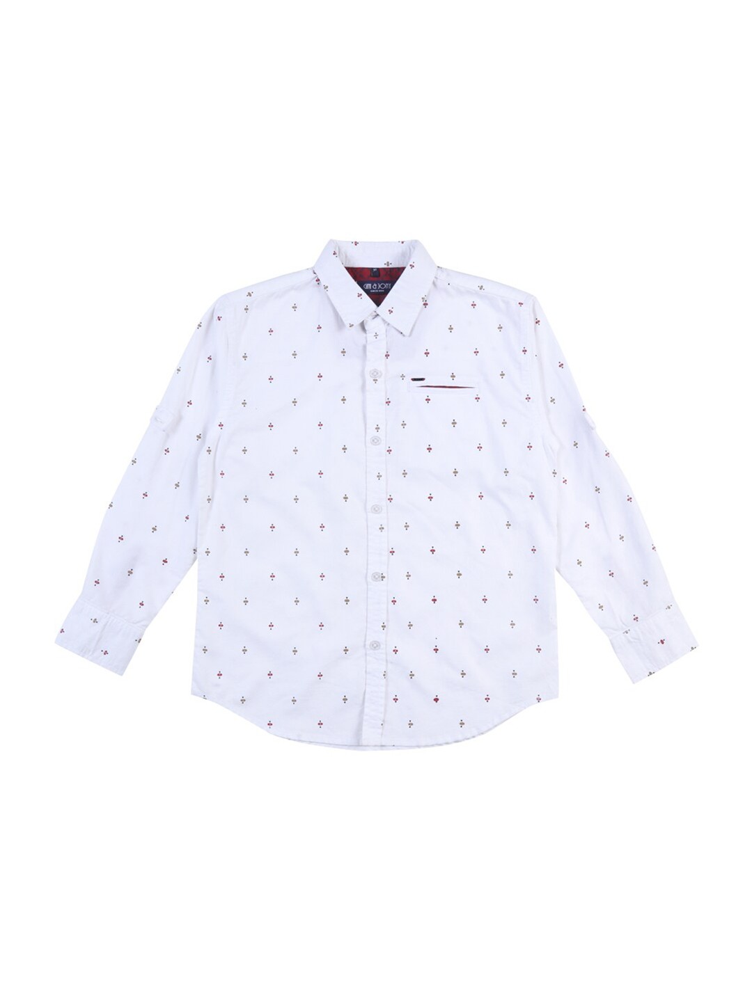 

Gini and Jony Boys Printed Casual Cotton Shirt, White