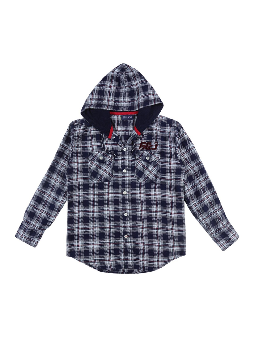 

Gini and Jony Infants Boys Checked Cotton Casual Shirt, Blue