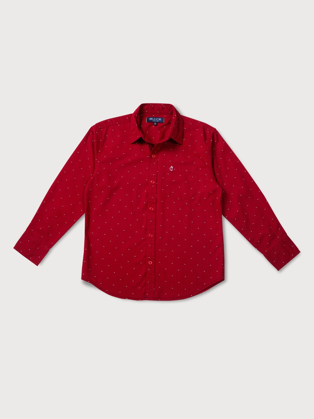 

Gini and Jony Boys Floral Printed Casual Cotton Shirt, Red