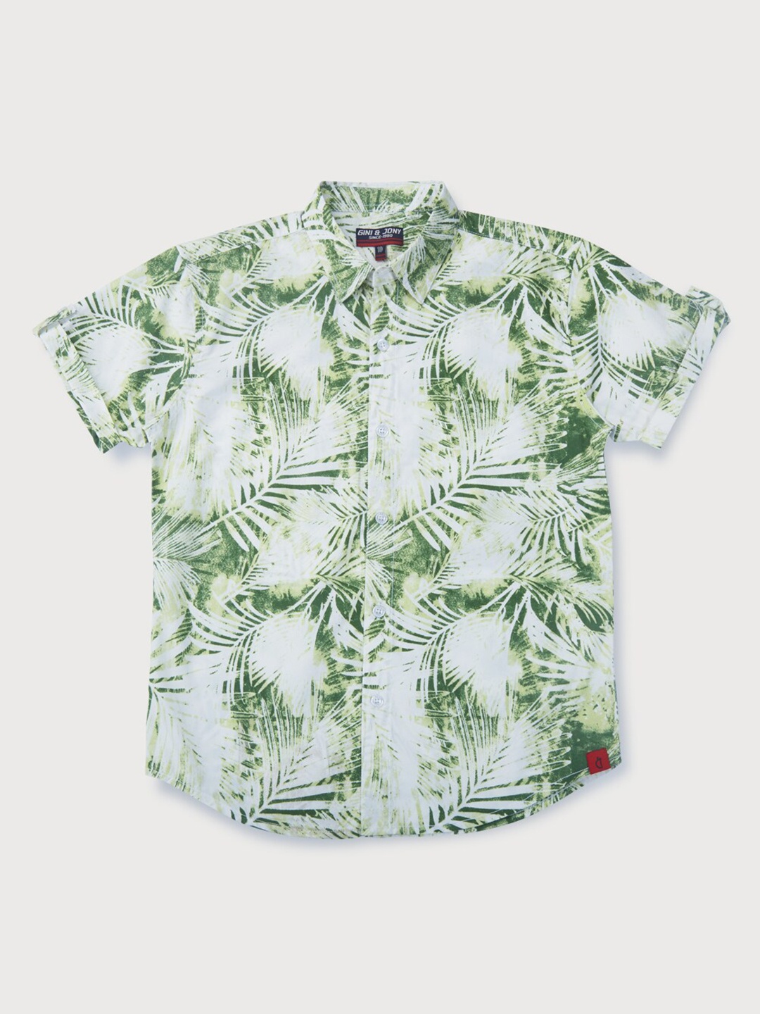 

Gini and Jony Boys Floral Printed Cotton Casual Shirt, Green