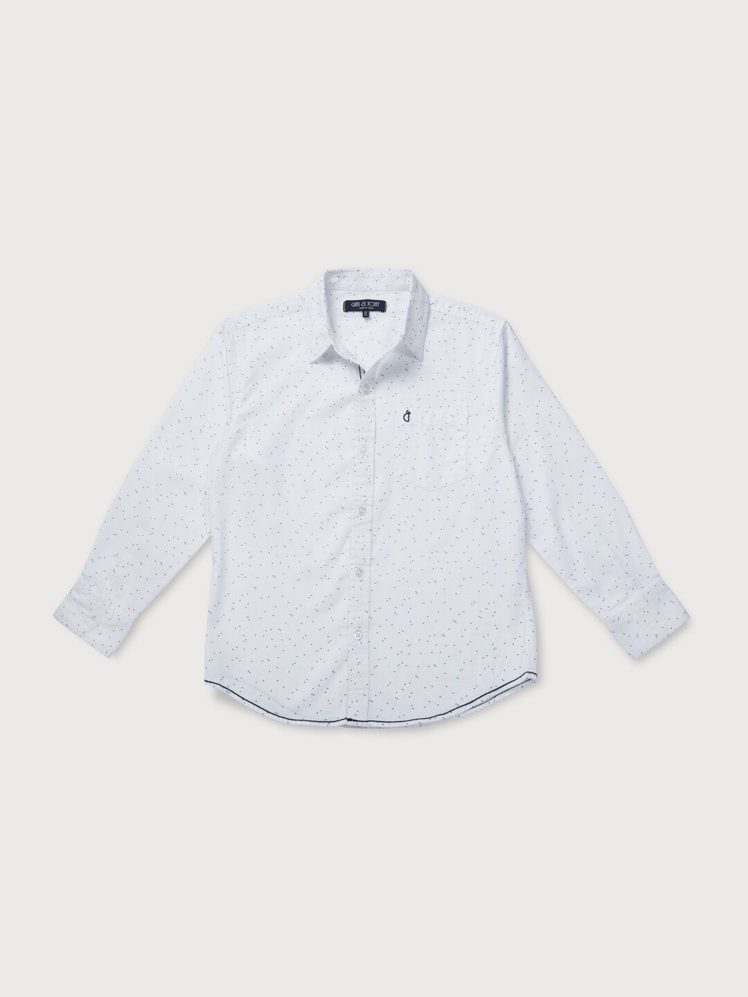 

Gini and Jony Boys Micro Ditsy Printed Cotton Casual Shirt, White