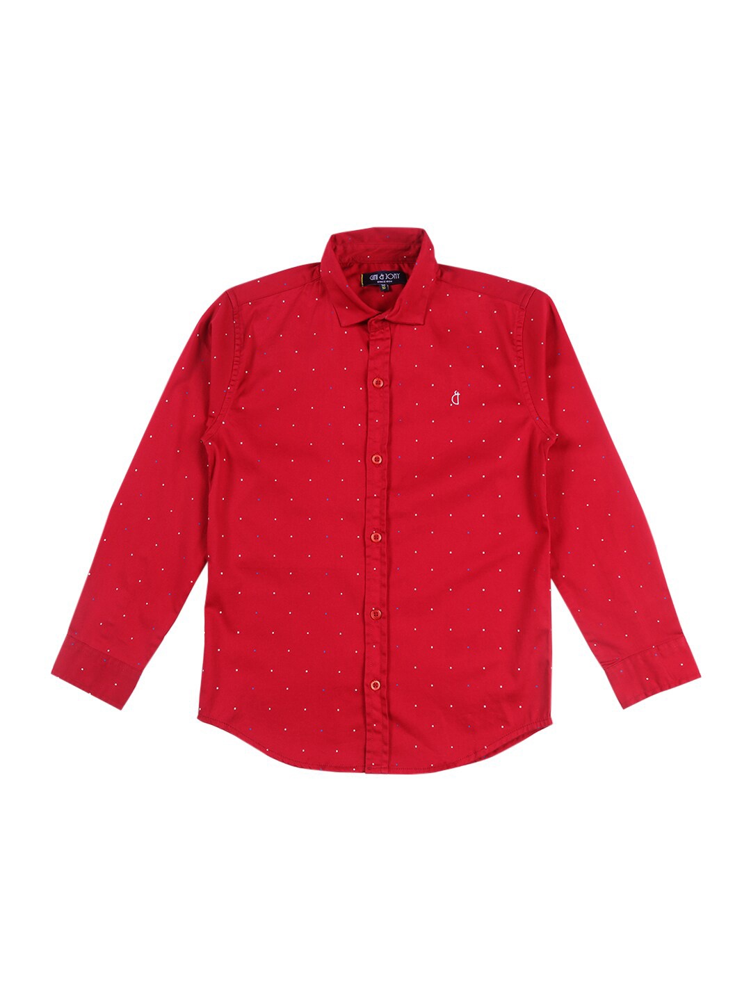 

Gini and Jony Boys Micro Printed Casual Cotton Shirt, Red