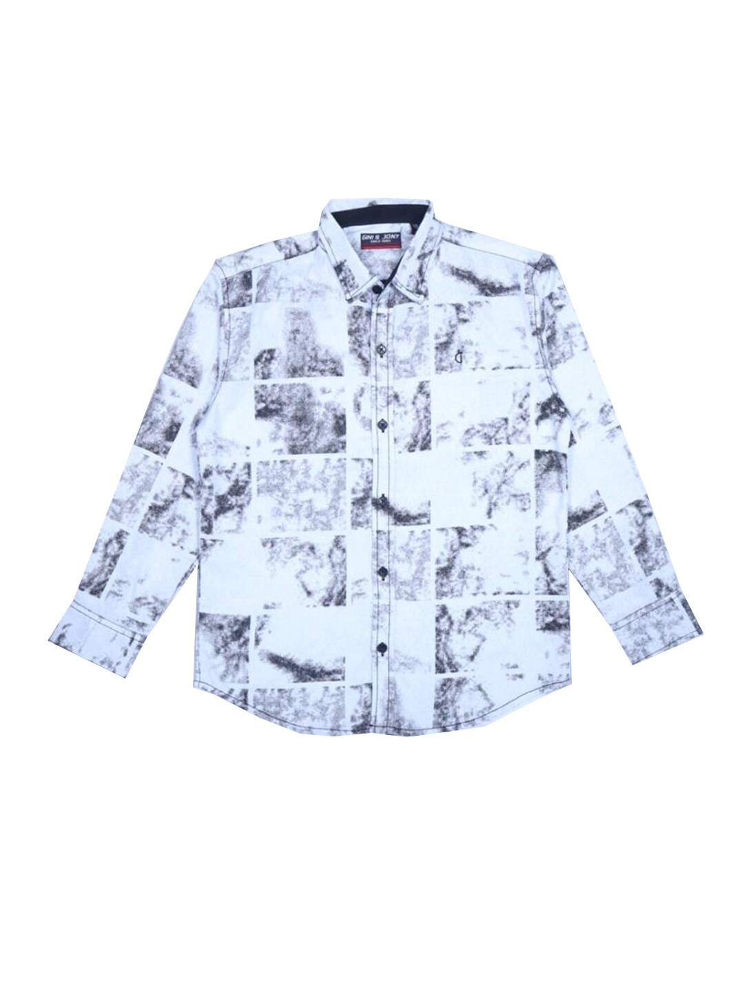 

Gini and Jony Boys Abstract Printed Casual Cotton Shirt, White
