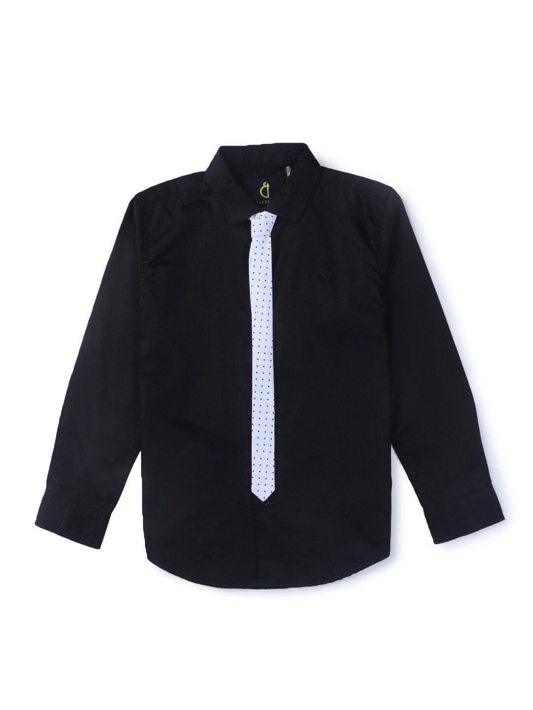 

Gini and Jony Boys Casual Cotton Shirt With Tie, Black