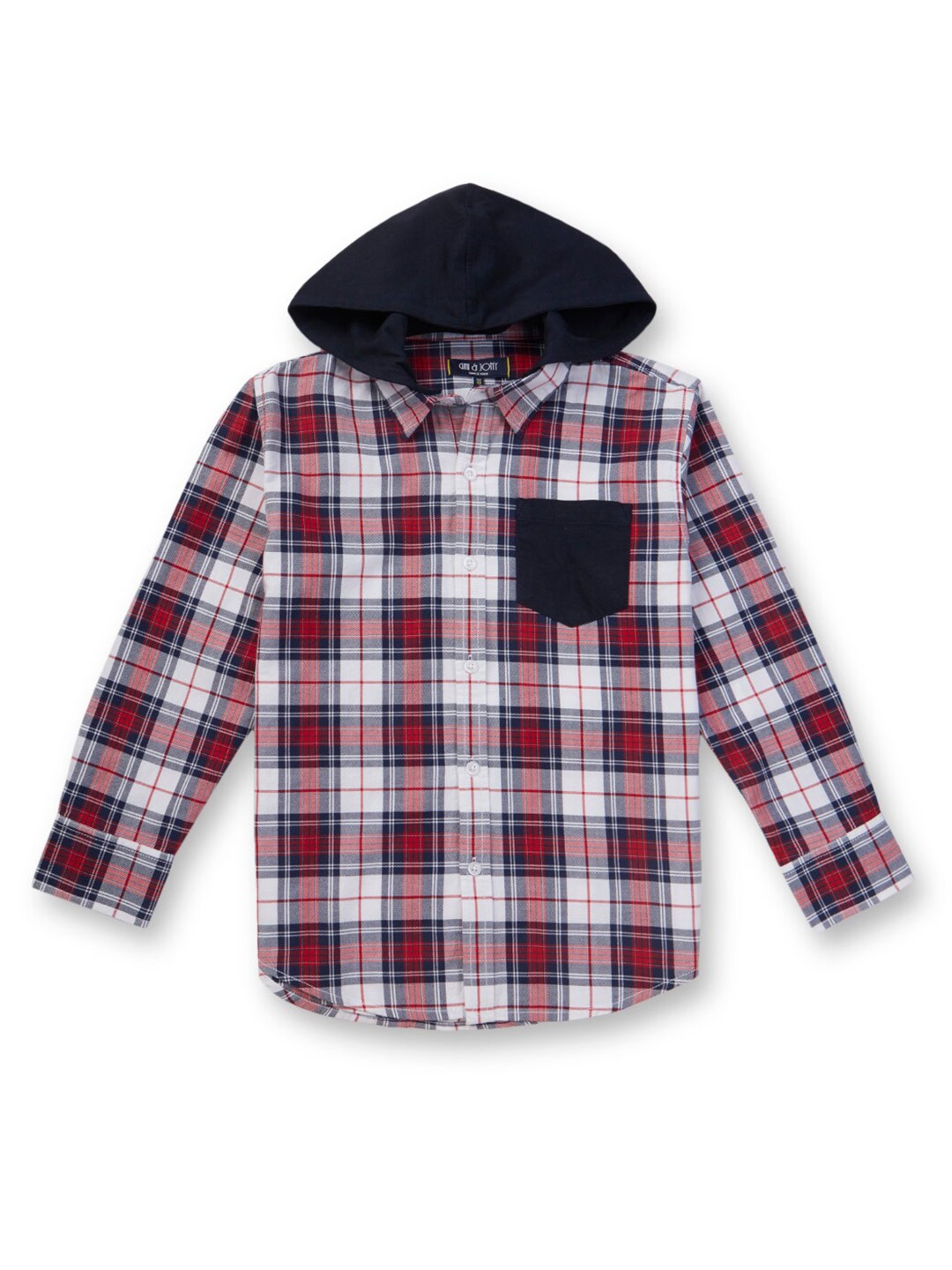 

Gini and Jony Boys Tartan Checks Checked Cotton Casual Shirt, Red