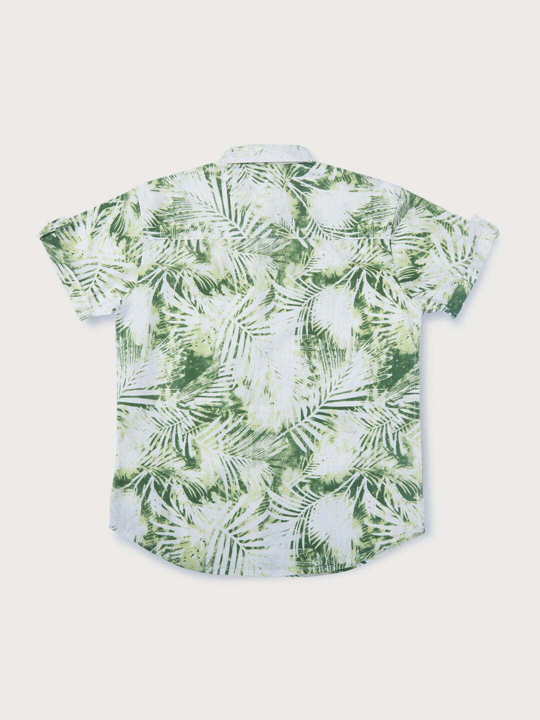 

Gini and Jony Boys Tropical Printed Cotton Casual Shirt, Green