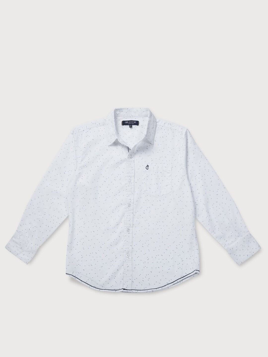 

Gini and Jony Boys Micro Ditsy Printed Cotton Casual Shirt, White