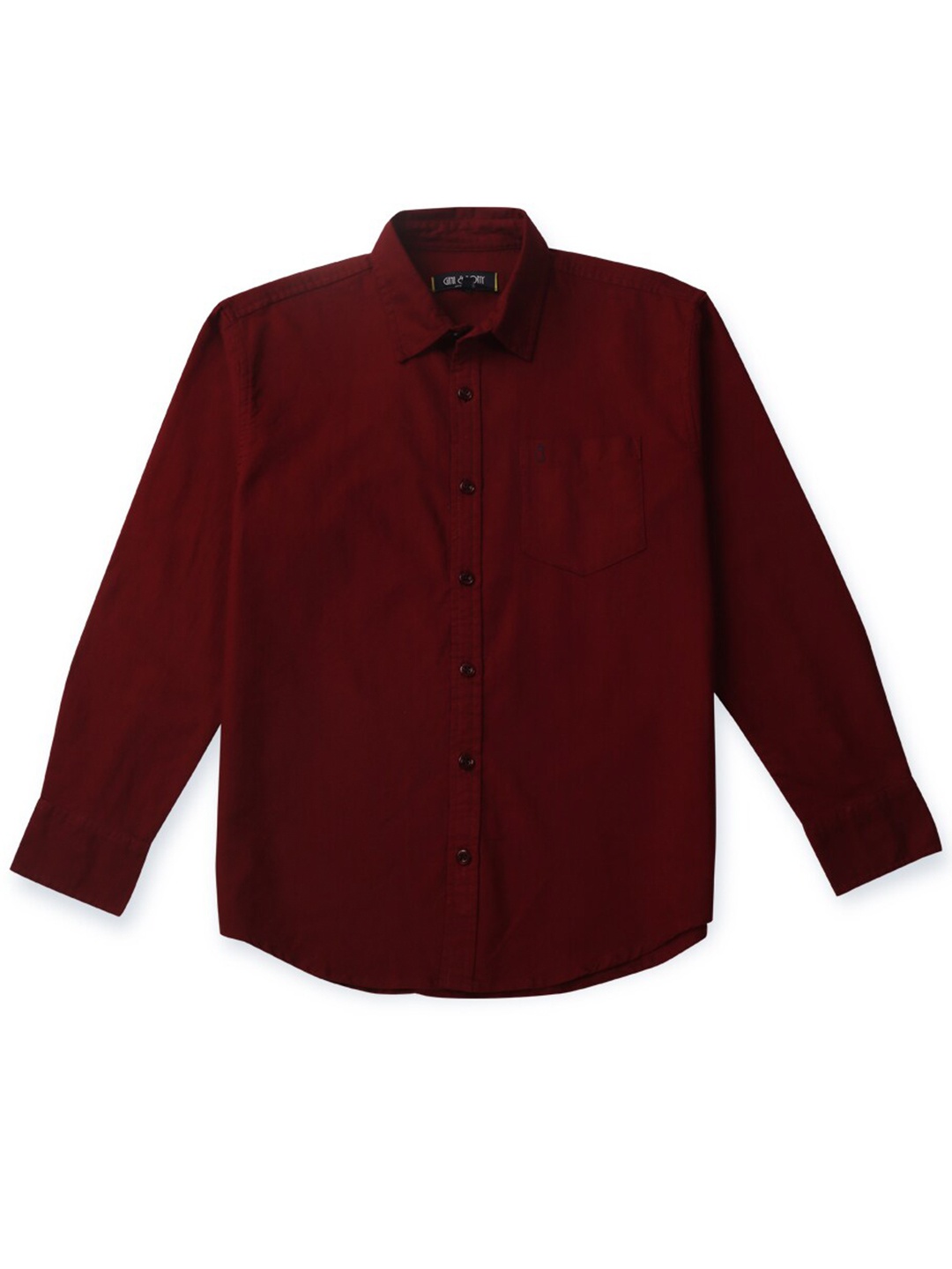 

Gini and Jony Boys Spread Collar Cotton Casual Shirt, Maroon