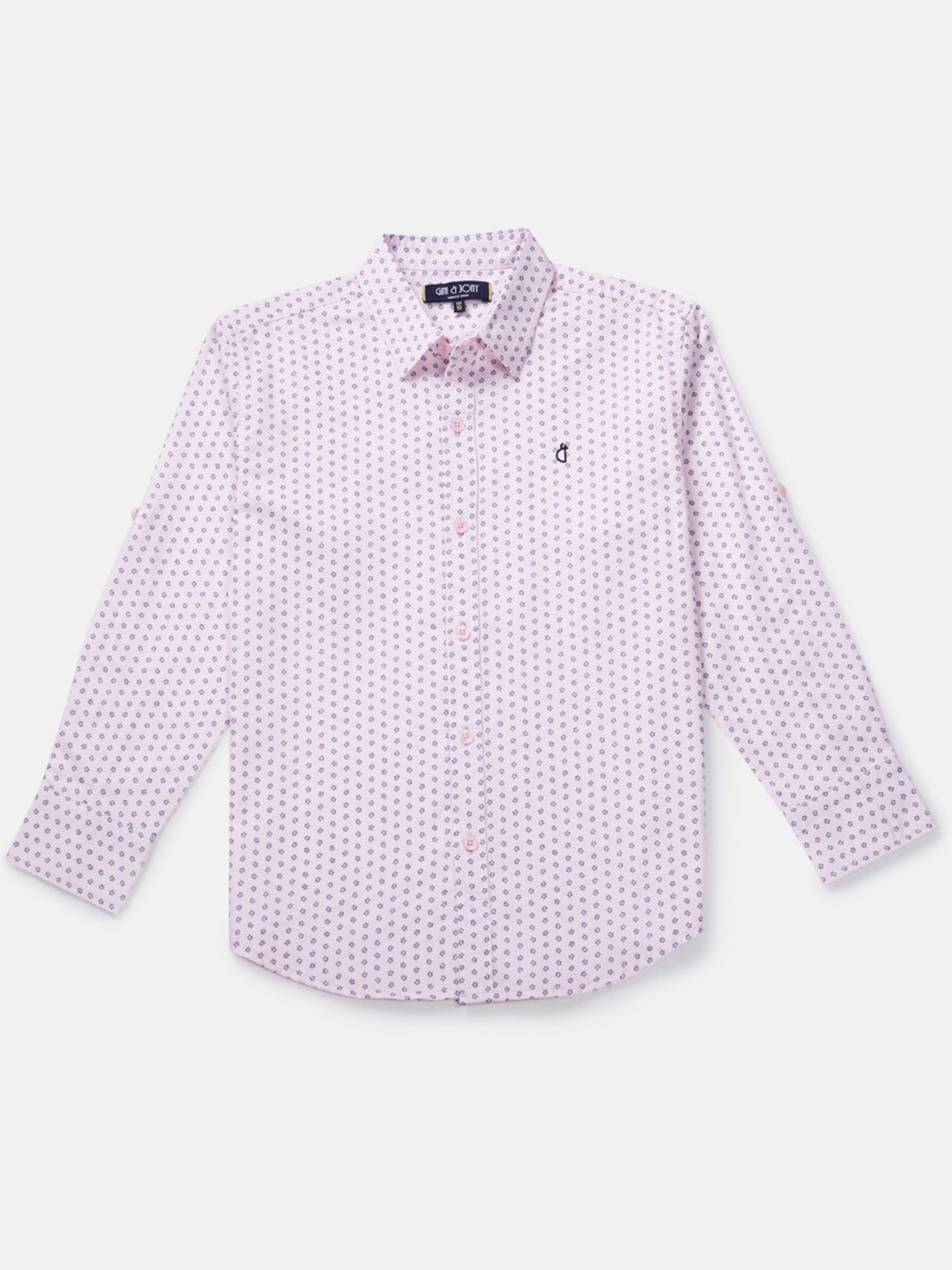 

Gini and Jony Boys Micro Ditsy Printed Cotton Casual Shirt, Pink