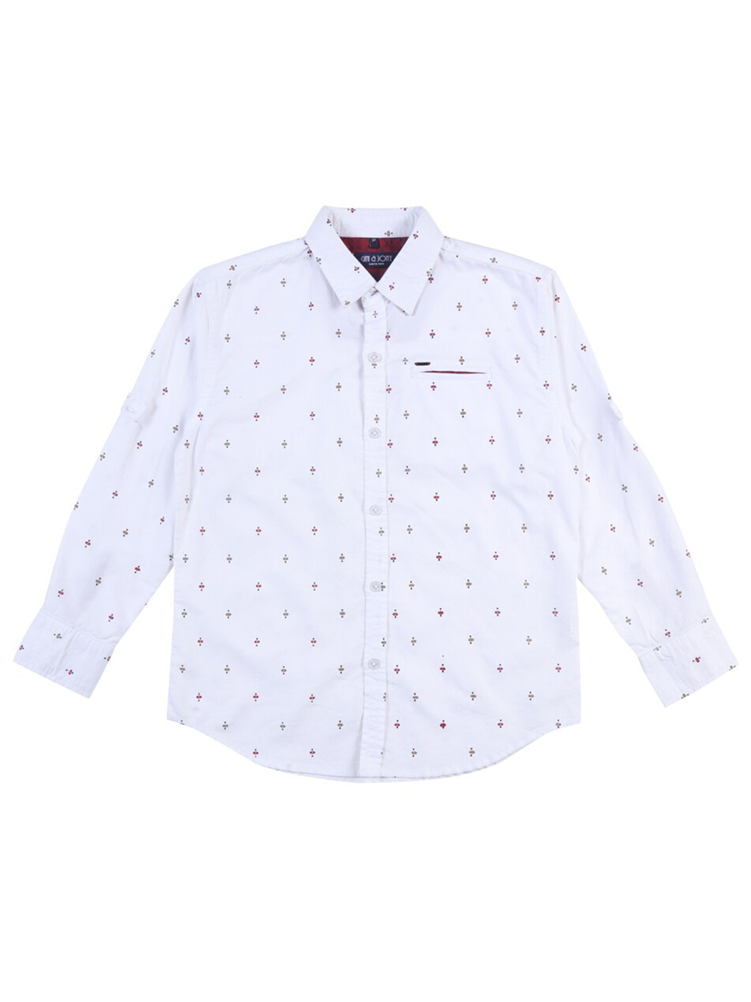 

Gini and Jony Boys Printed Cotton Casual Shirt, White
