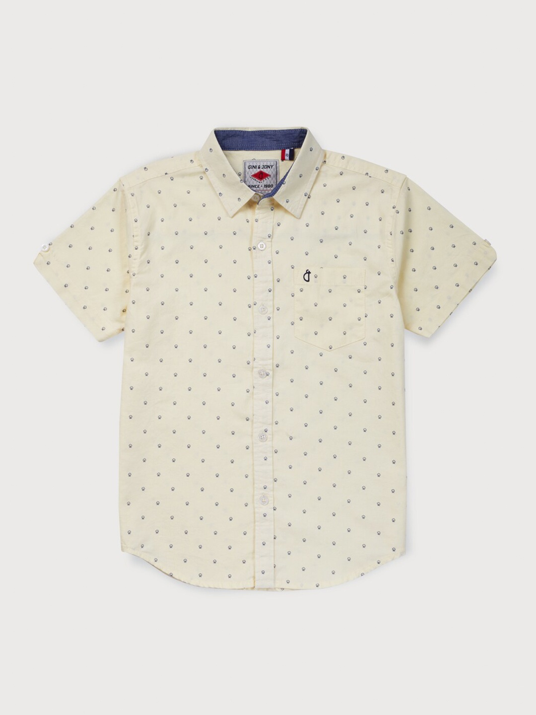 

Gini and Jony Boys Printed Cotton Casual Shirt, Yellow