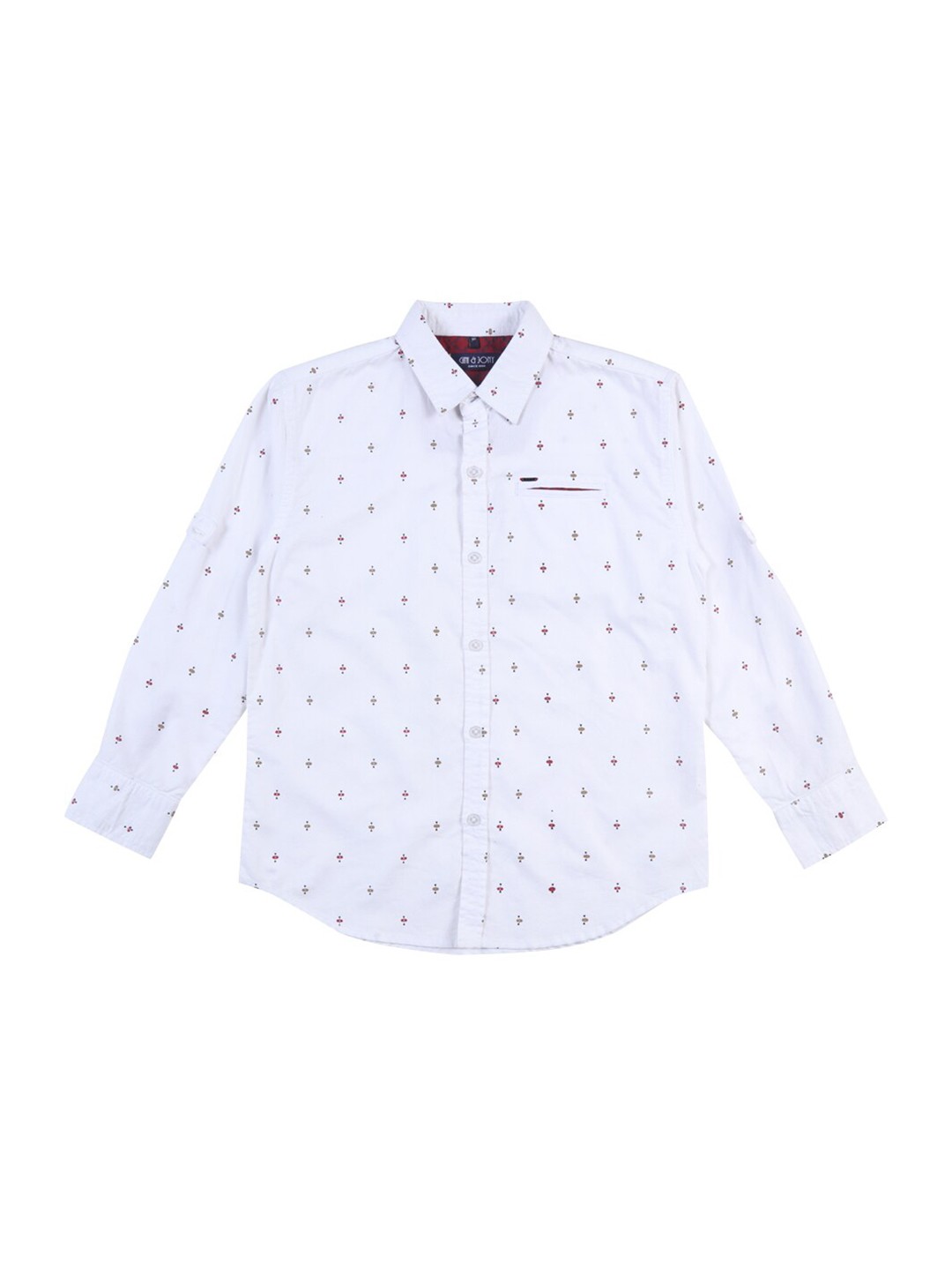 

Gini and Jony Boys Printed Cotton Casual Shirt, White