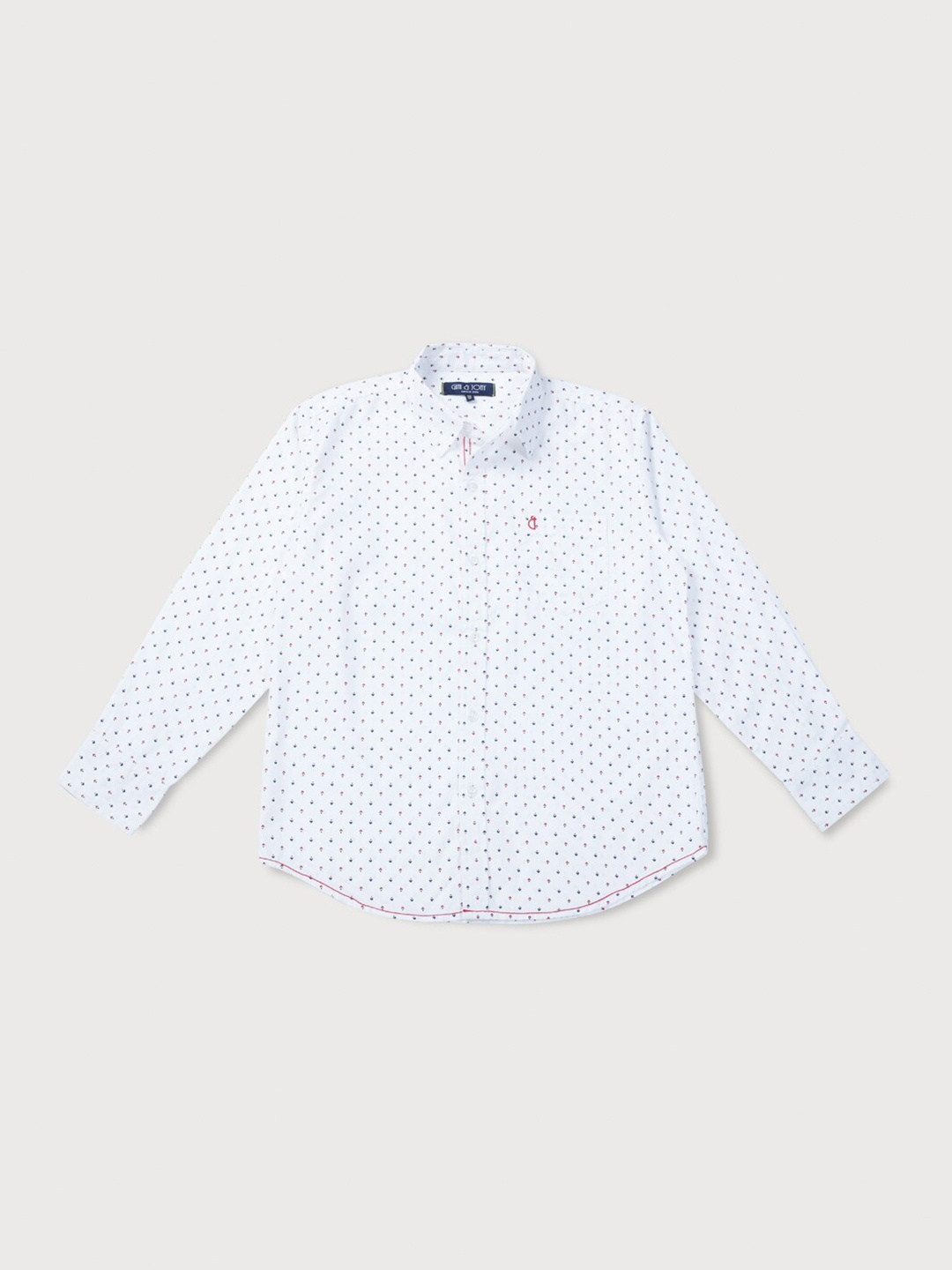 

Gini and Jony Boys Printed Cotton Casual Shirt, White