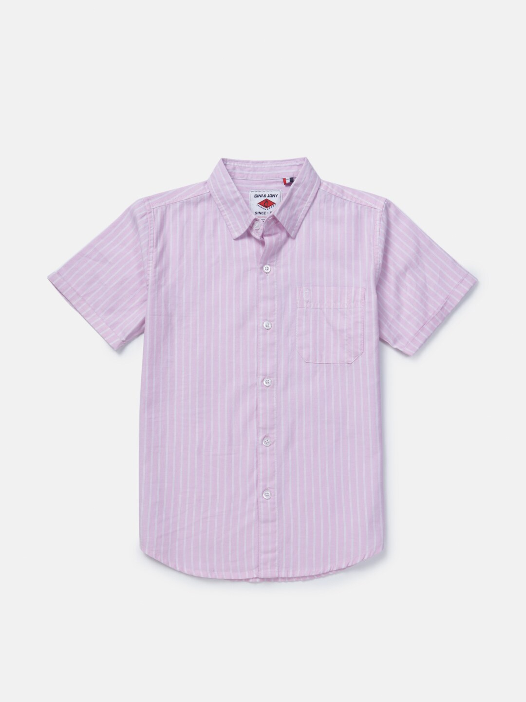 

Gini and Jony Boys Vertical Striped Cotton Casual Shirt, Lavender