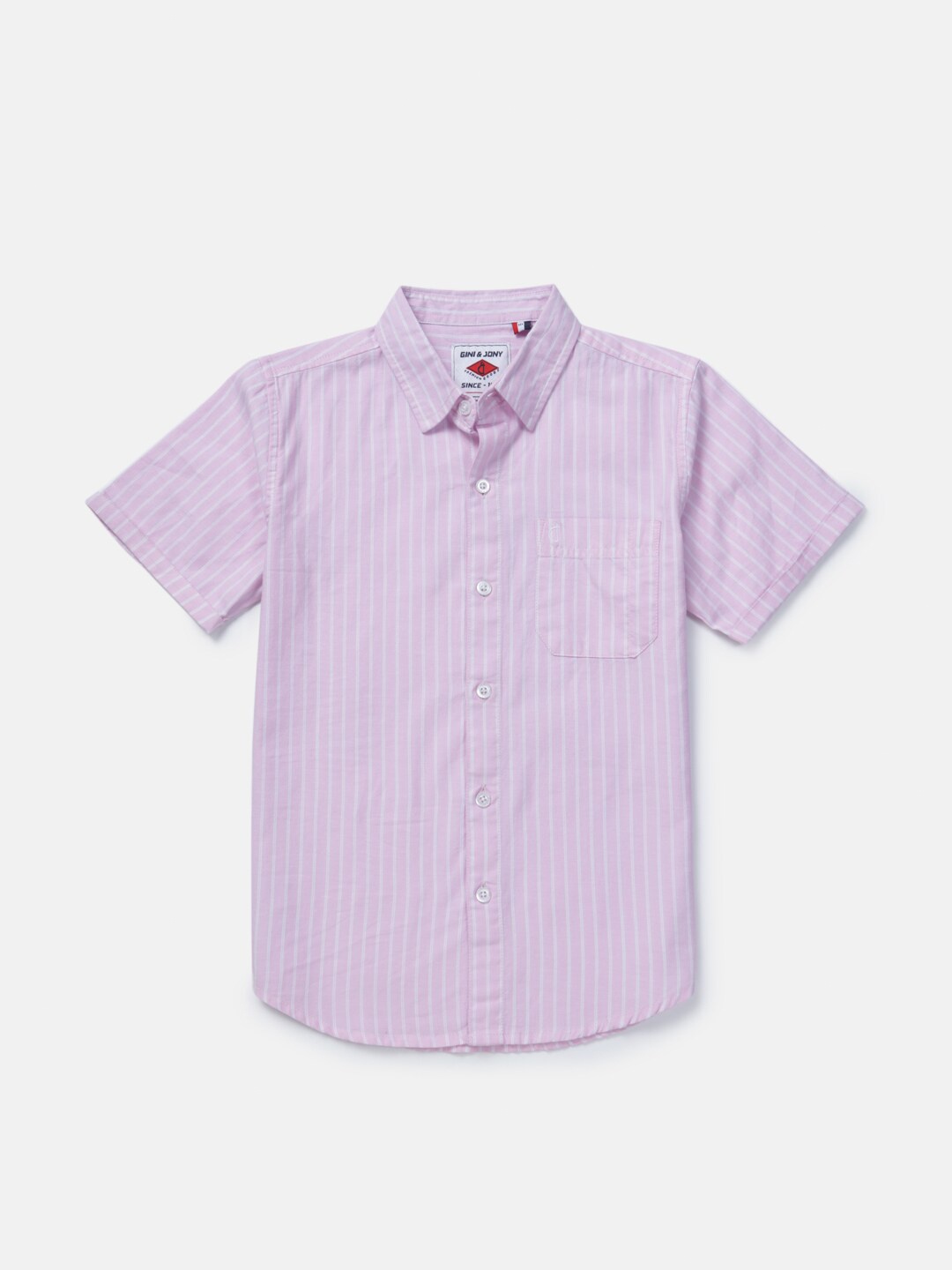 

Gini and Jony Boys Striped Cotton Casual Shirt, Lavender