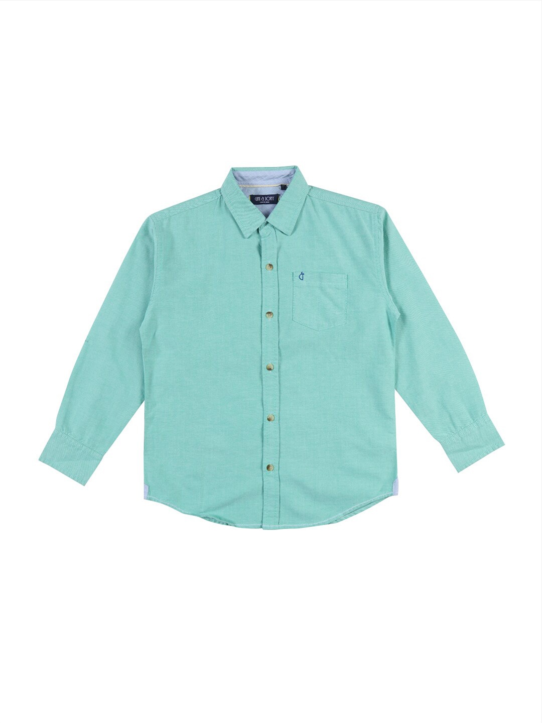 

Gini and Jony Boys Spread Collar Cotton Casual Shirt, Sea green