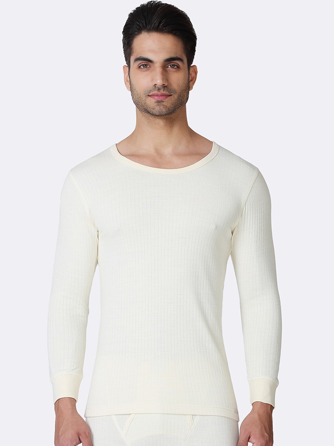 

Van Heusen Men Wool Long Sleeves Thermal Tops, Cream