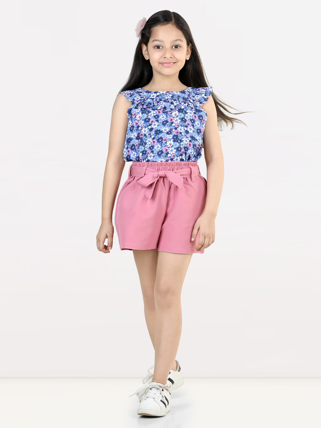 

AWW HUNNIE Girls Printed Top with Shorts, Blue