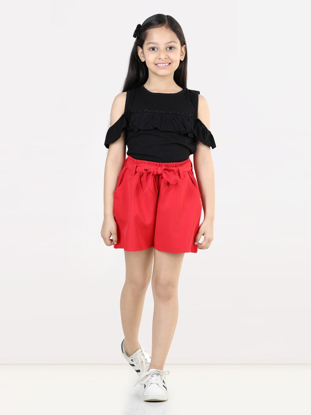 

AWW HUNNIE Girls Top with Shorts, Black