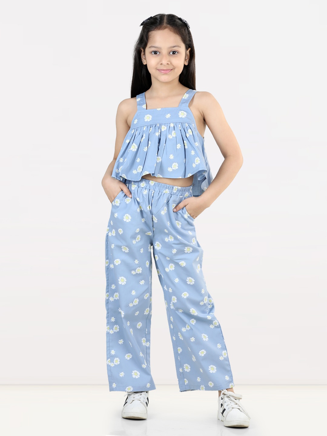 

AWW HUNNIE Girls Printed Top with Trouser, Blue