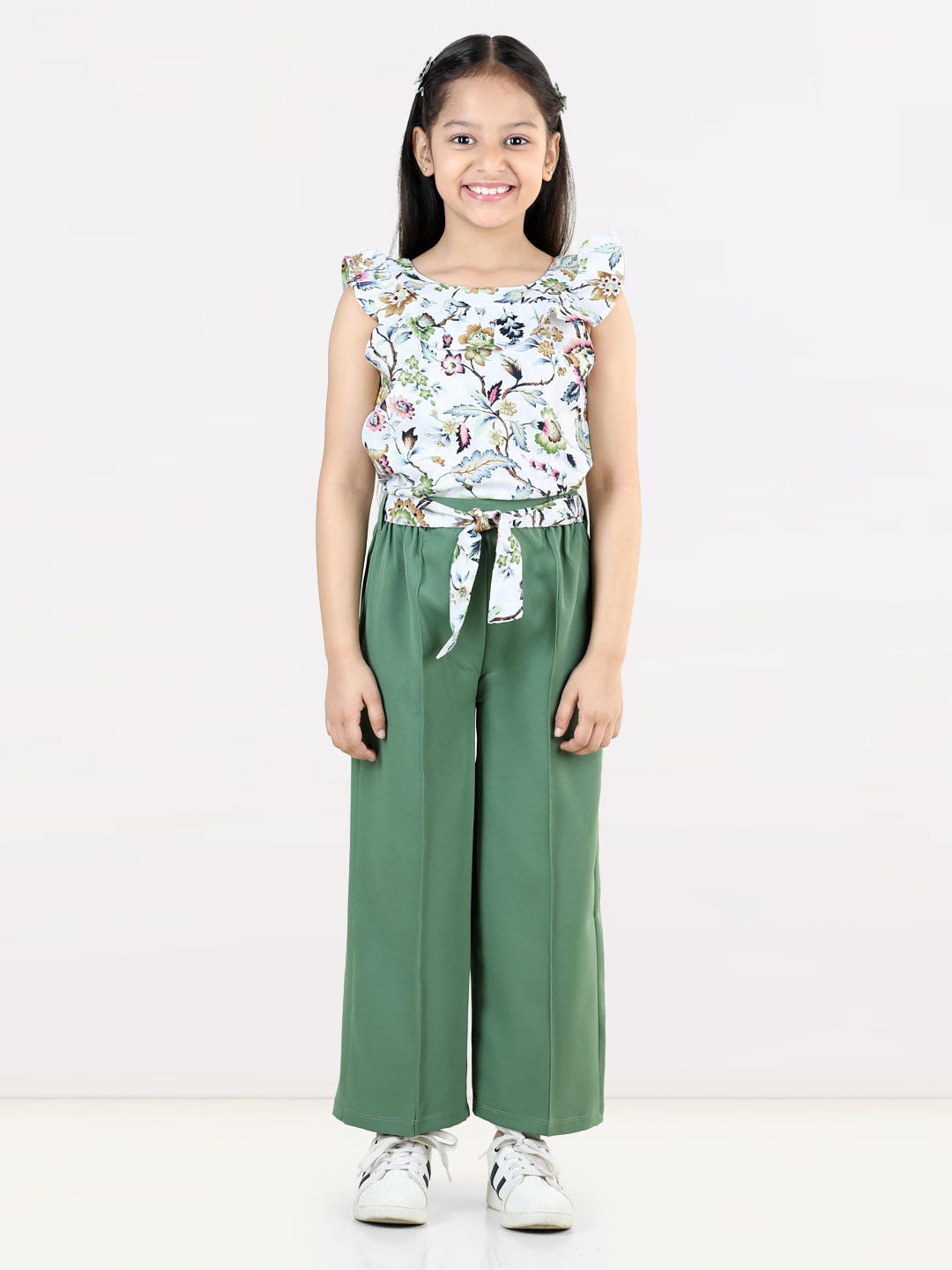 

AWW HUNNIE Girls Printed Top with Trousers, Green