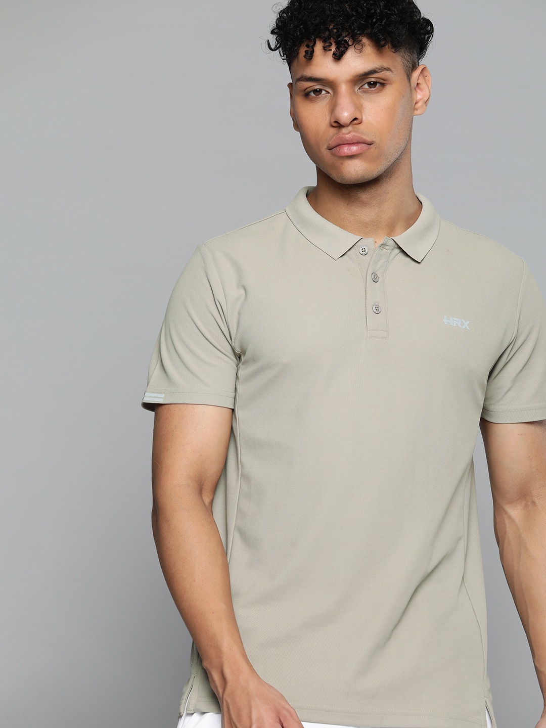 

HRX by Hrithik Roshan Polo Collar Rapid-Dry T-shirt, Grey