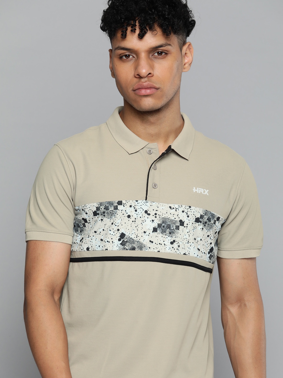 

HRX by Hrithik Roshan Printed Rapid-Dry Polo Collar T-shirt, Grey