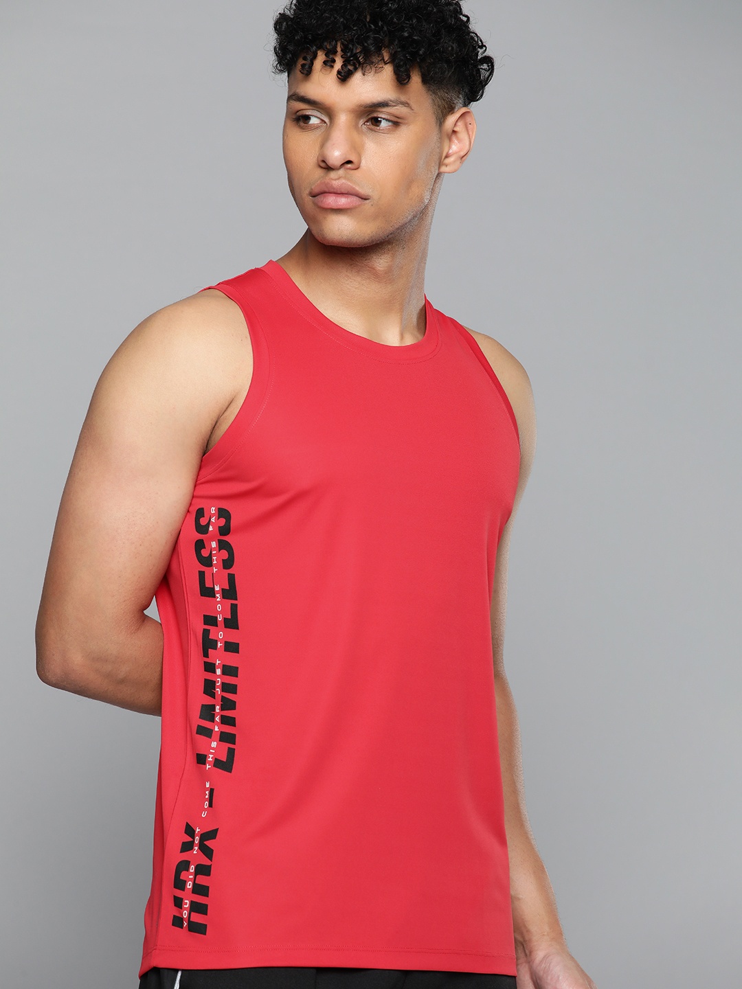 

HRX by Hrithik Roshan Men Typography Printed Rapid-Dry Training Sports T-shirt, Red