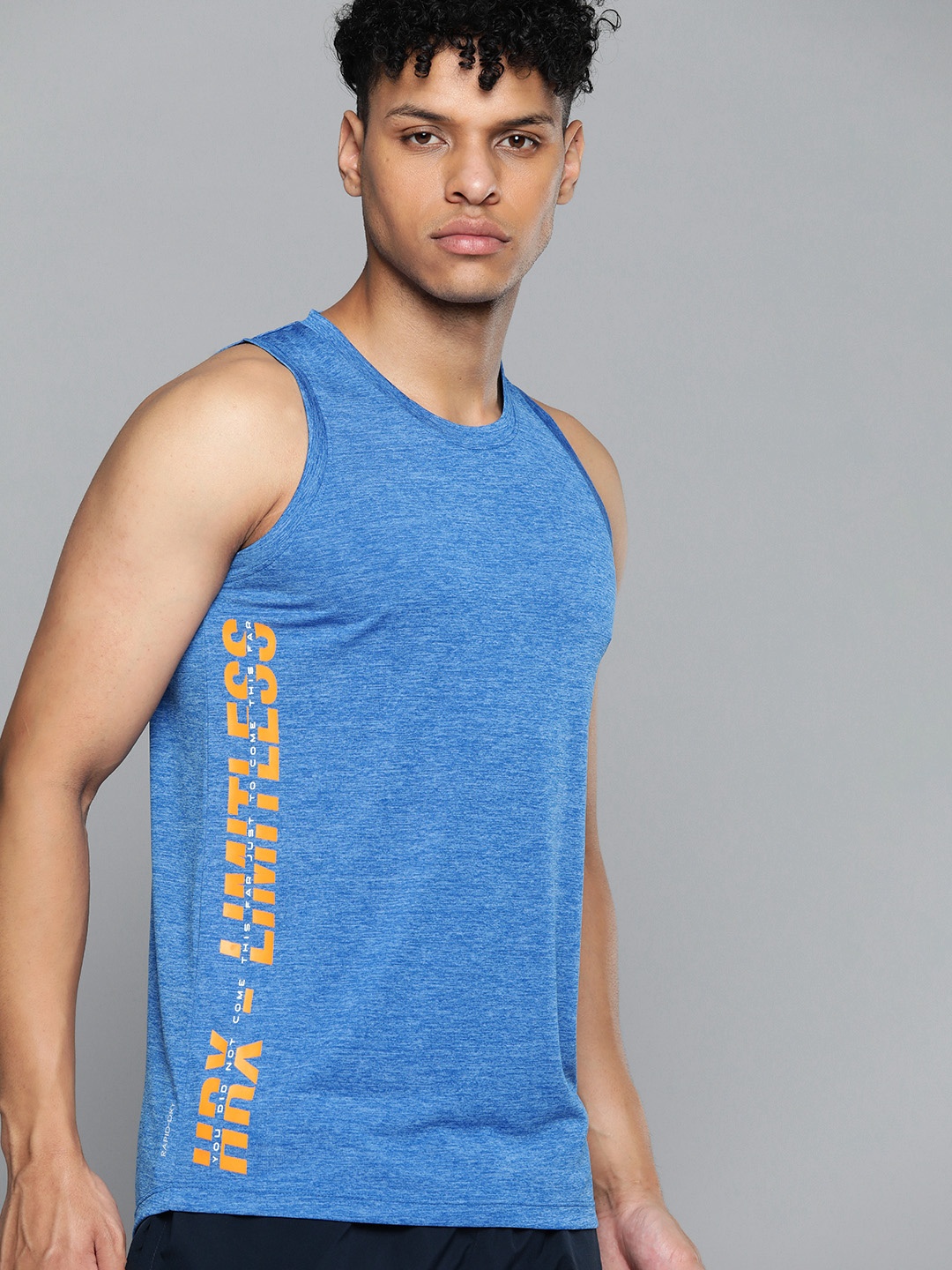 

HRX by Hrithik Roshan Men Typography Printed Rapid-Dry Training T-shirt, Blue