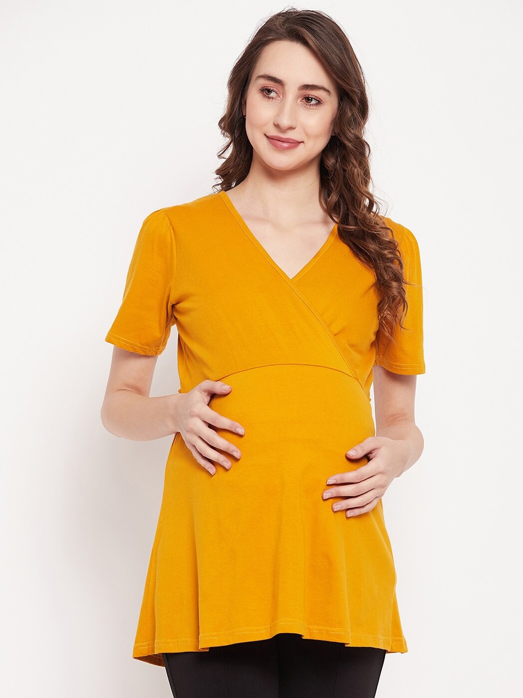 

NABIA V-Neck Maternity & Nursing Top, Yellow